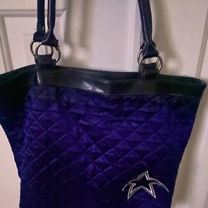 Quilted Blue Dallas Cowboys Tote Bag with Star Accent